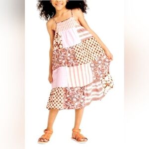 Cat‎ And Jack. Girls Sz 10-12. Patchwork Pink and Brown Kids Dress
